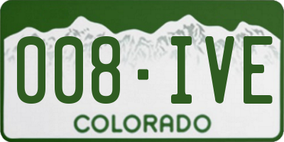 CO license plate 008IVE