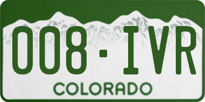 CO license plate 008IVR