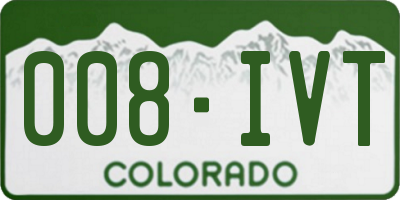 CO license plate 008IVT