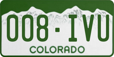 CO license plate 008IVU