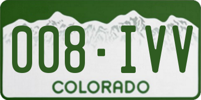 CO license plate 008IVV