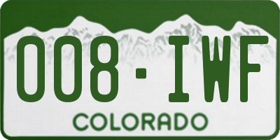 CO license plate 008IWF