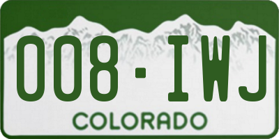 CO license plate 008IWJ