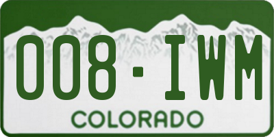 CO license plate 008IWM