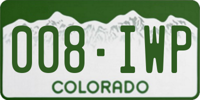 CO license plate 008IWP