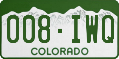 CO license plate 008IWQ