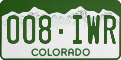 CO license plate 008IWR