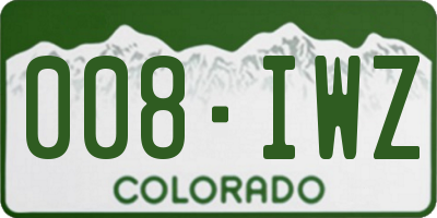 CO license plate 008IWZ