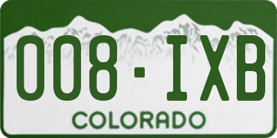 CO license plate 008IXB