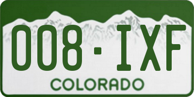 CO license plate 008IXF