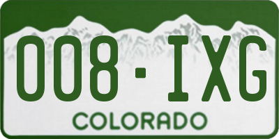 CO license plate 008IXG