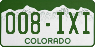 CO license plate 008IXI