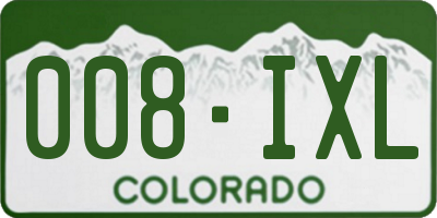 CO license plate 008IXL