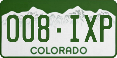 CO license plate 008IXP