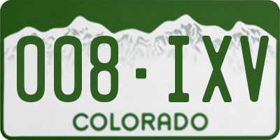 CO license plate 008IXV