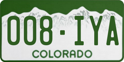 CO license plate 008IYA