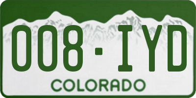 CO license plate 008IYD