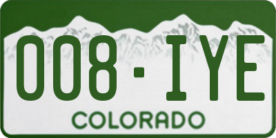 CO license plate 008IYE