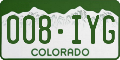 CO license plate 008IYG