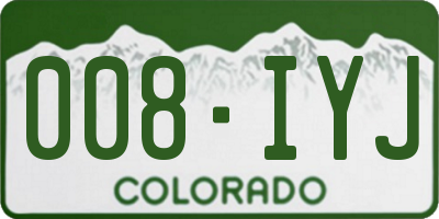 CO license plate 008IYJ