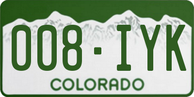 CO license plate 008IYK