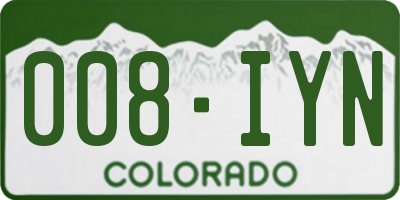 CO license plate 008IYN