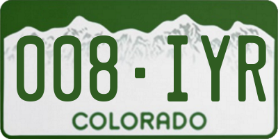 CO license plate 008IYR