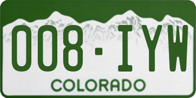 CO license plate 008IYW