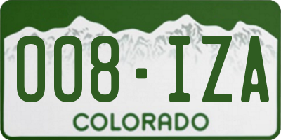 CO license plate 008IZA