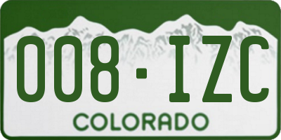 CO license plate 008IZC