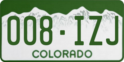 CO license plate 008IZJ