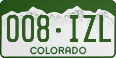 CO license plate 008IZL