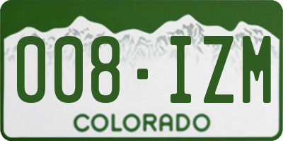 CO license plate 008IZM