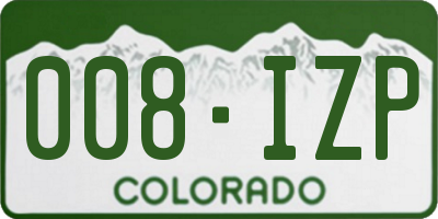 CO license plate 008IZP