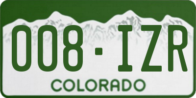 CO license plate 008IZR