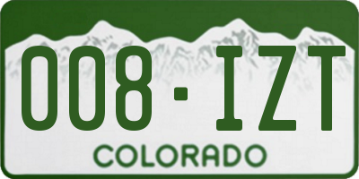 CO license plate 008IZT