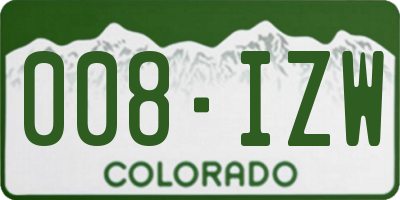 CO license plate 008IZW