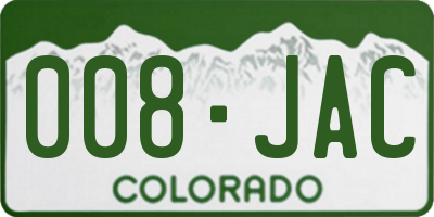 CO license plate 008JAC