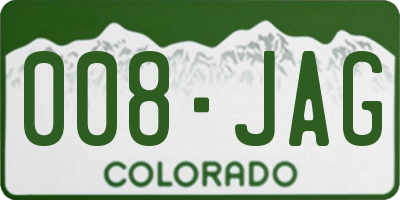 CO license plate 008JAG