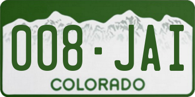 CO license plate 008JAI