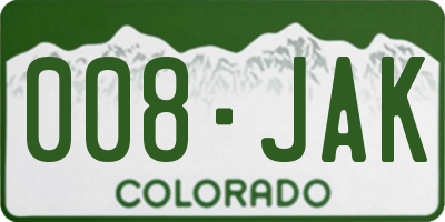 CO license plate 008JAK