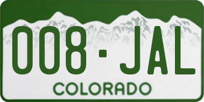 CO license plate 008JAL