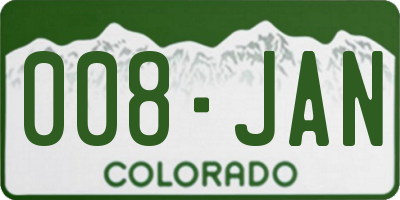 CO license plate 008JAN