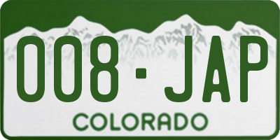 CO license plate 008JAP