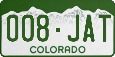 CO license plate 008JAT