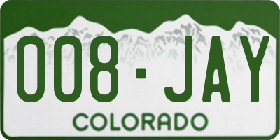 CO license plate 008JAY