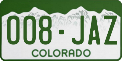 CO license plate 008JAZ