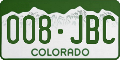 CO license plate 008JBC