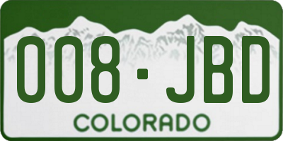 CO license plate 008JBD