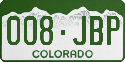 CO license plate 008JBP